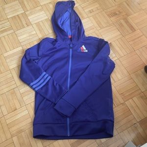 blue adidas track hoodie